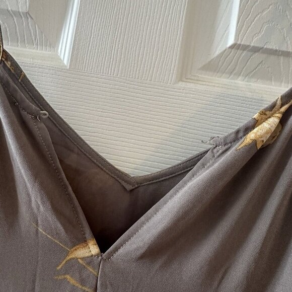 Lulus Feeling Freesia Gray Floral Print Maxi Dress Size Small READ missing butto - Picture 8 of 11